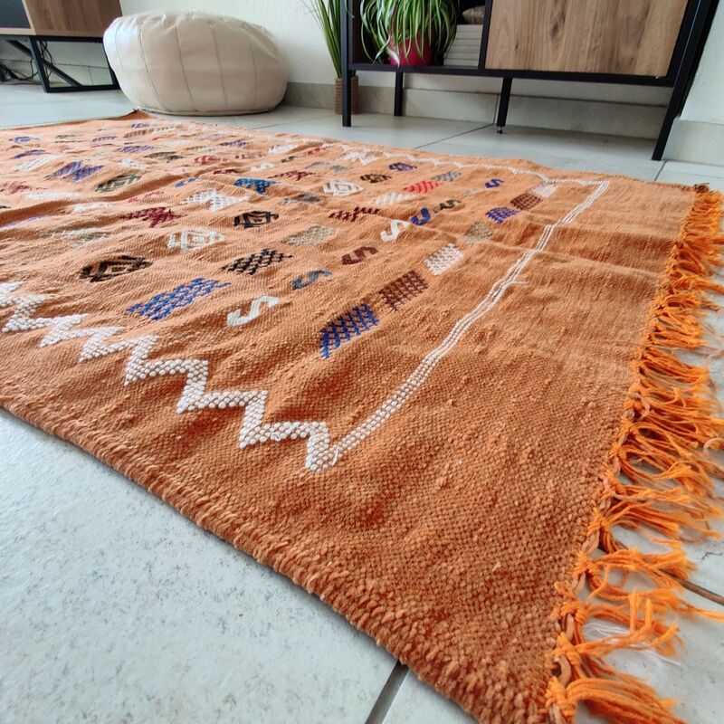 Ethnic Berber carpet Terracotta 95x150 cm
