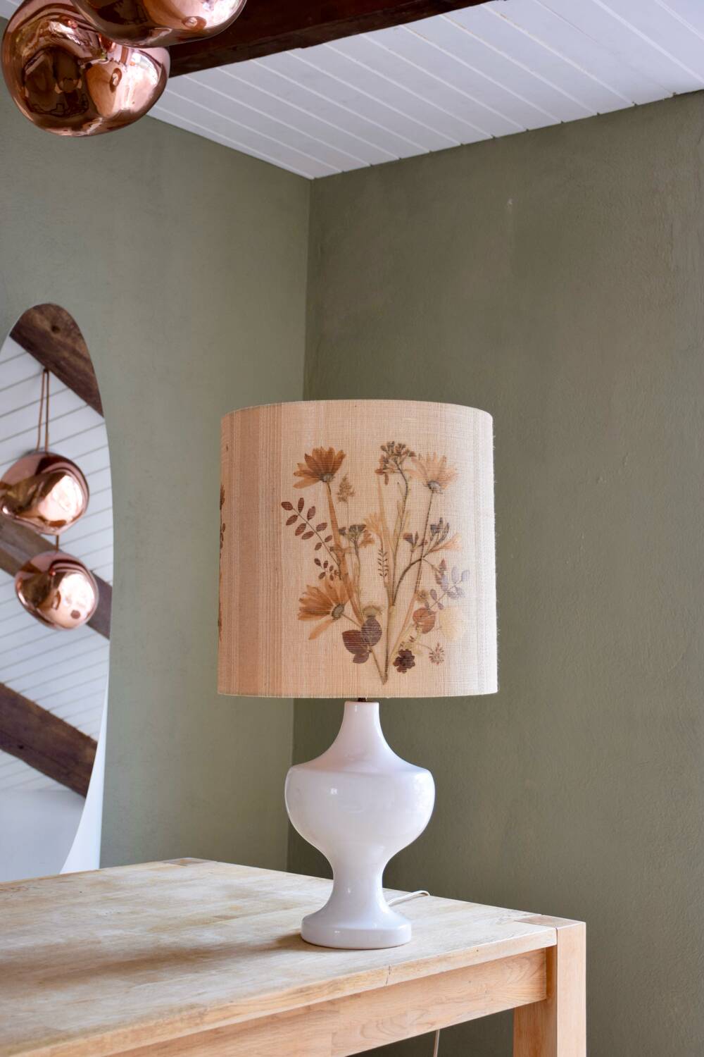 Lampe abat jour tissé main