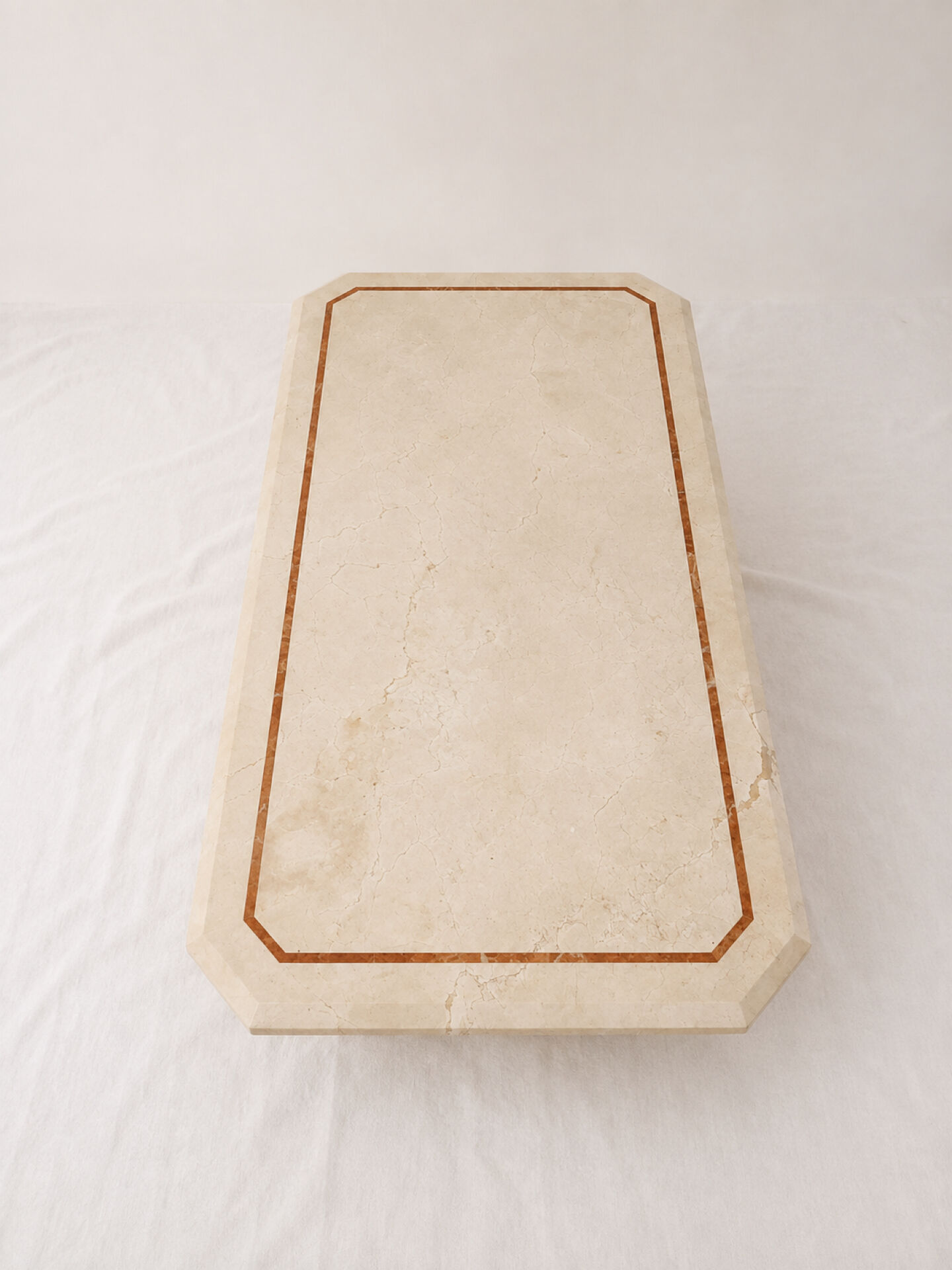 Marble inlaid coffee table, Italian Hollywood Regency style 70s
