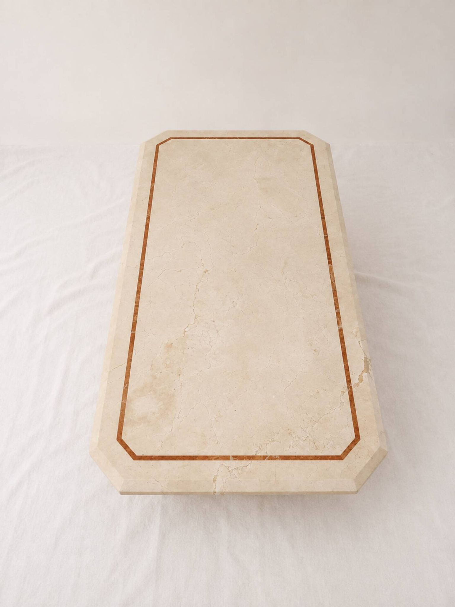 Marble inlaid coffee table, Italian Hollywood Regency style from the 70s.
