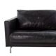 2-seater black leather sofa