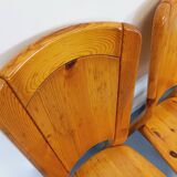 Set of 4 vintage chairs in pine from the 70s