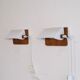 Pair of Scandinavian wall lamps in teak and acrylic 1970