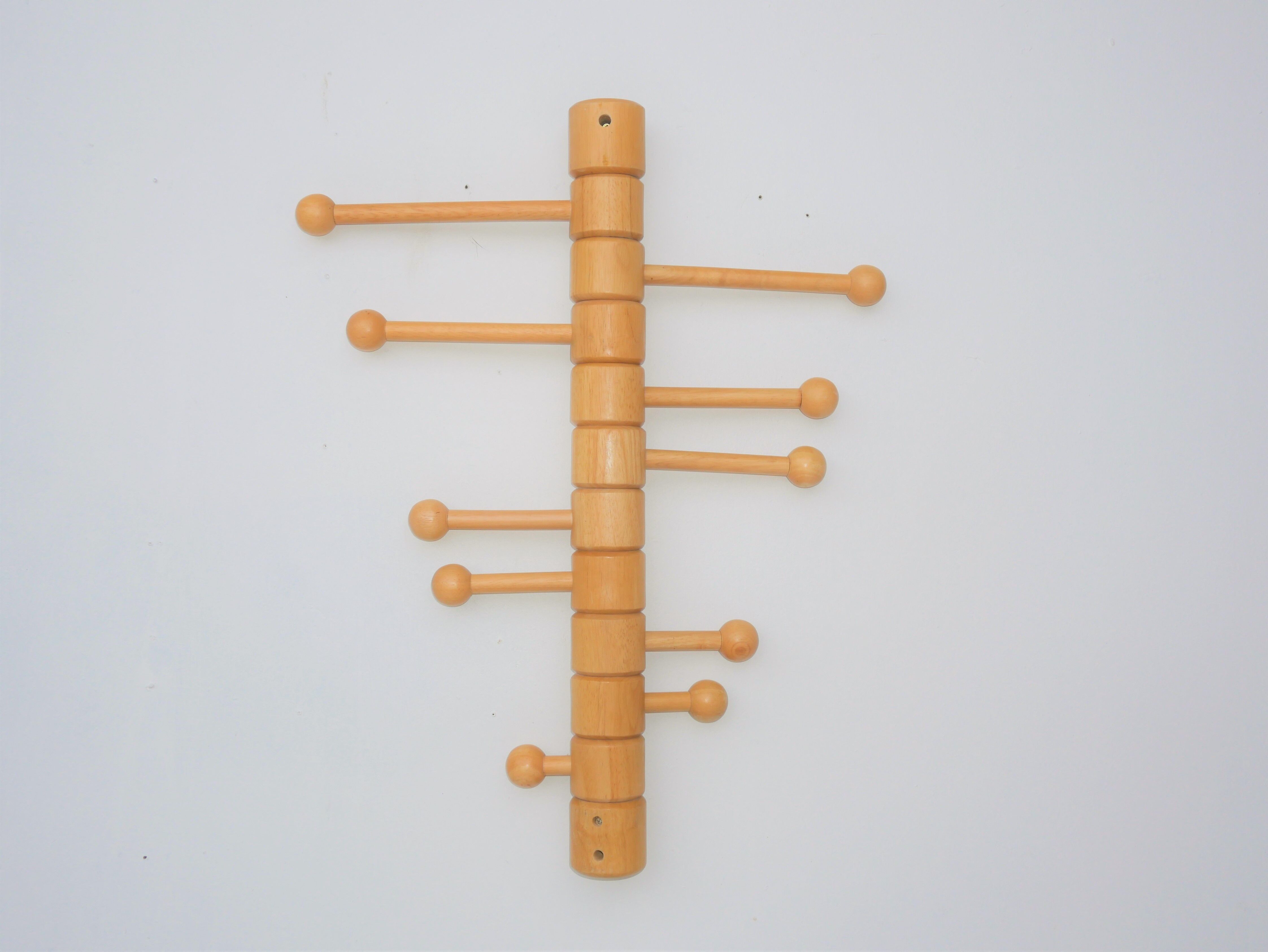 Vintage wooden wall coat holder