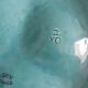 Turquoise barbotine oyster dish Gien France