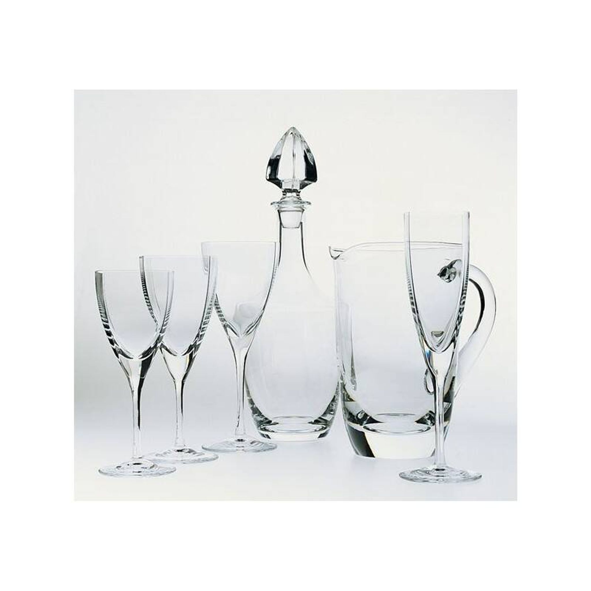 Set of 6 BEAUBOURG white wine glasses in Sèvres crystal signed 19cm