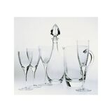 Lot de 6 verres à vin blanc BEAUBOURG en cristal de Sèvres signé 19cm
