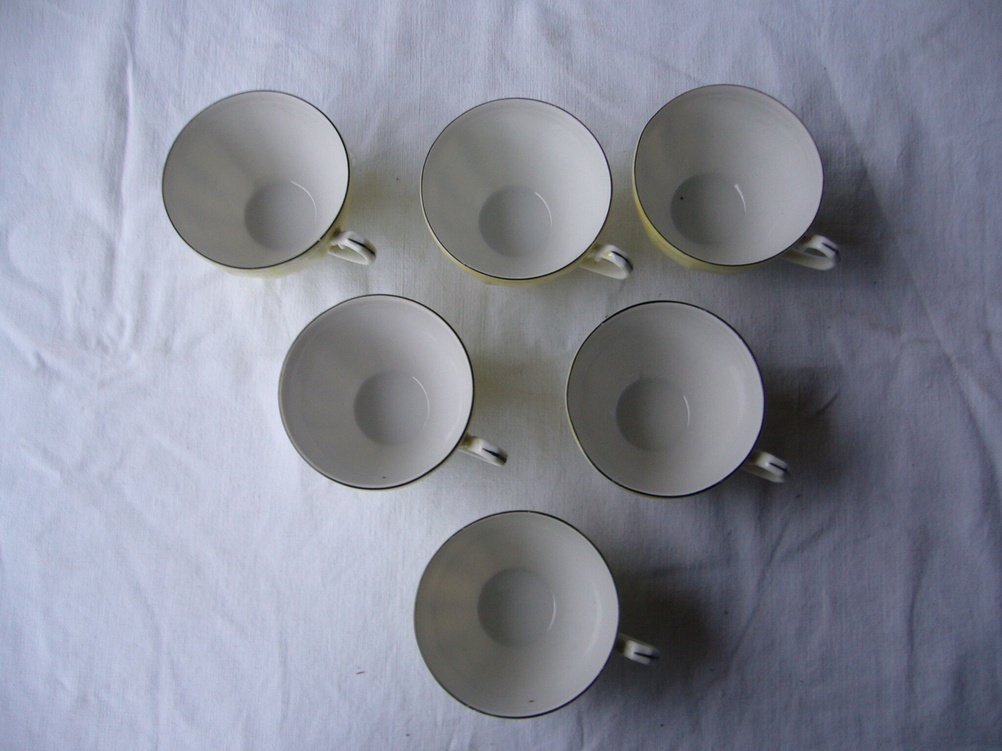 Art Deco style iridescent yellow porcelain coffee service