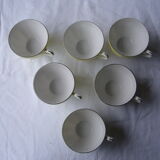 Art Deco style iridescent yellow porcelain coffee service