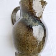 Handmade and signed glazed stoneware pitcher – Atelier de La Borne / Puisaye