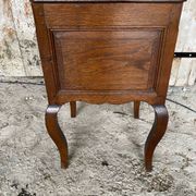 Louis XV Nightstand Table Wood Drawer + 19th Century Oak Vintage Case