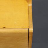 Ensemble de tables de chevet et commode avec étagère en verre des années 1960, Tchécoslovaquie
