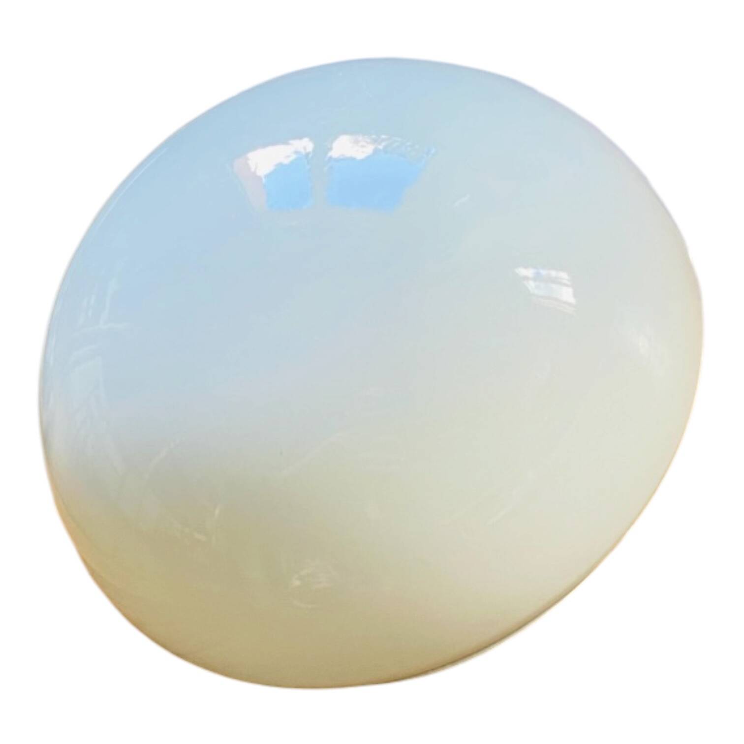 Ceiling light or half-moon wall lamp, half-spherical, 20 cm, opal glass.