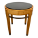 Pedestal table in sycamore veneer, chrome and marble top