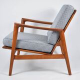 Fauteuil scandinave original Stefan, entièrement restauré, icône des années 1960, pied de poule