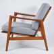 Fauteuil scandinave original Stefan, entièrement restauré, icône des années 1960, pied de poule