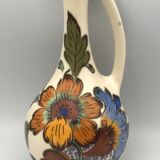 Ancien vase en porcelaine royal gouda hollande décor main signé, 18 cm