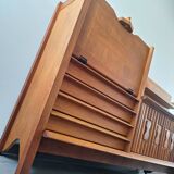 Guillerme et Chambron high sideboard, bar buffet, vintage secretary