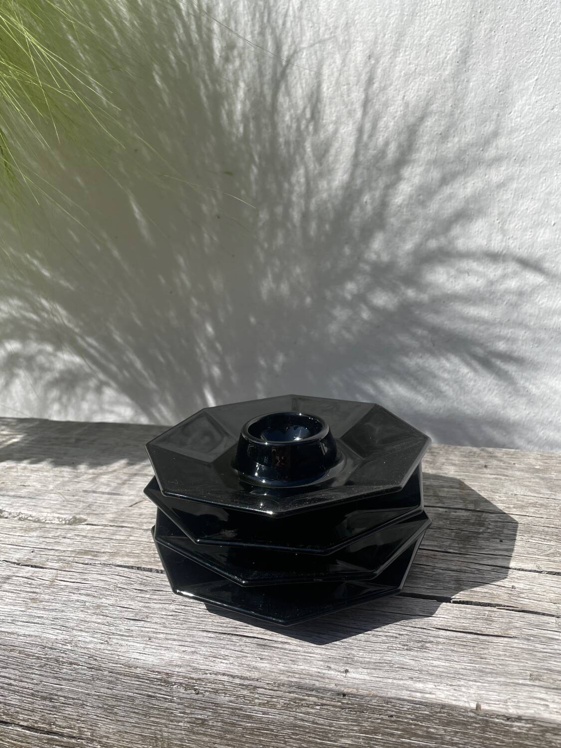 4 black egg cups 1970