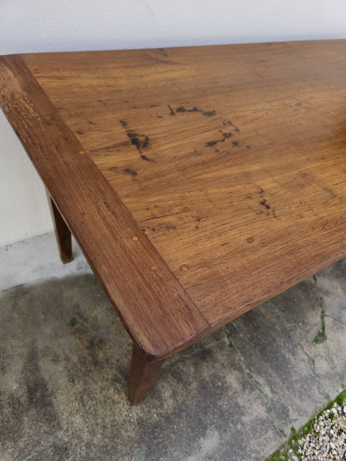 Antique rustic farmhouse table made in the 1900s - 1.54m
