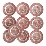 10 English porcelain dessert plates