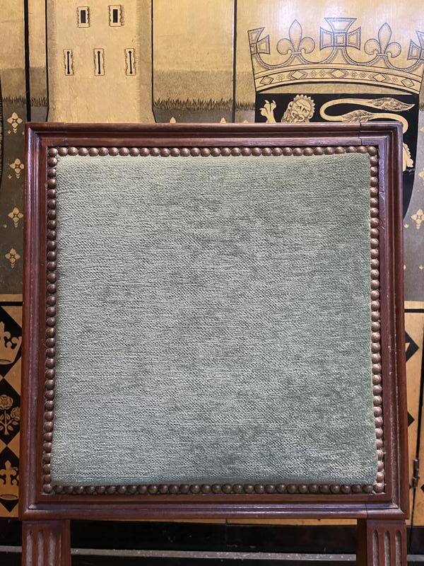 Set of 6 Louis XVI style chairs in green velvet