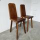 Paire de chaises brutaliste en chêne 1950