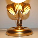 Vintage lamp or night light flowers metal and opaline L-- 70's years
