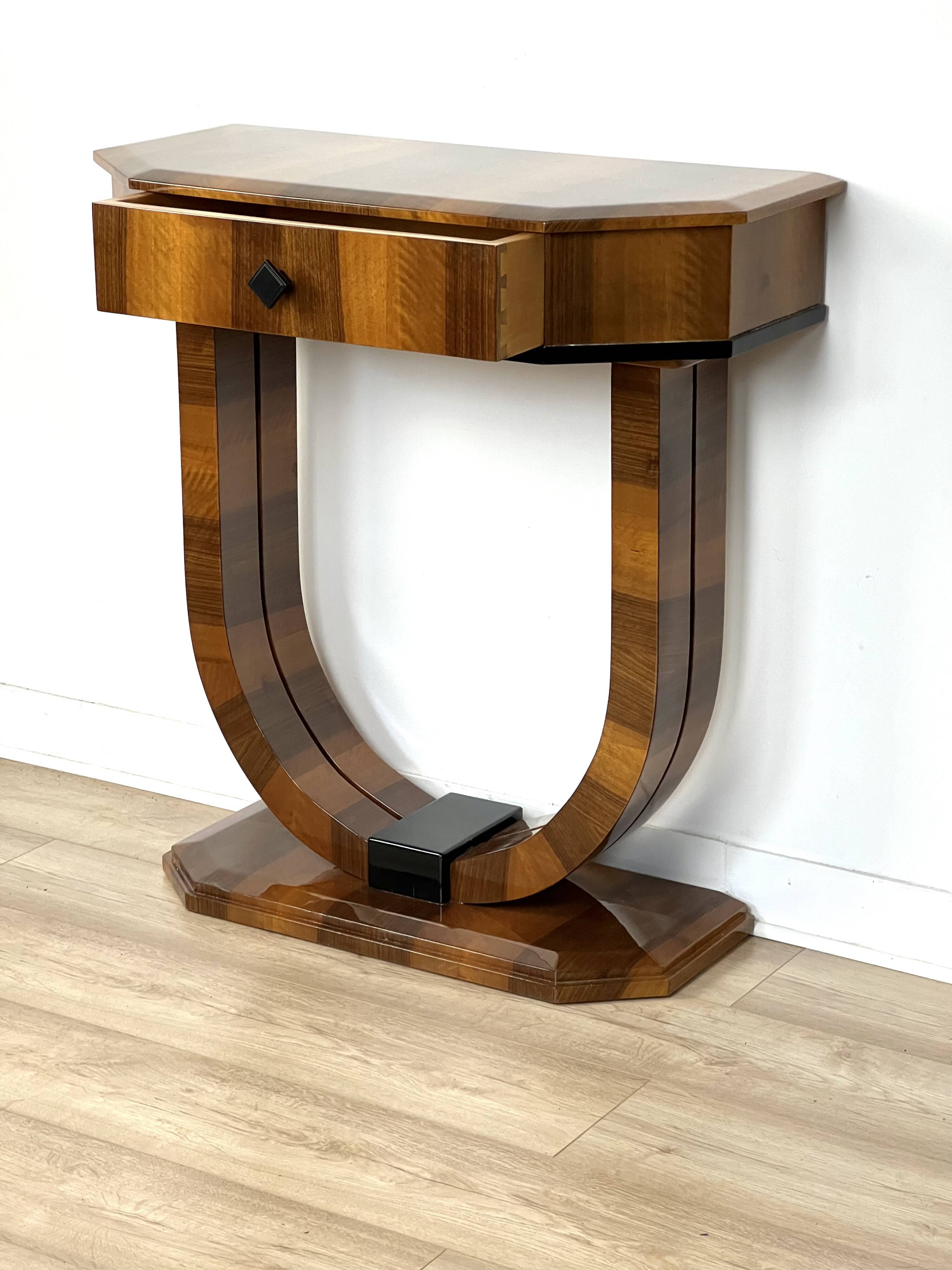 Art Deco console in walnut - Stylized furniture manufacturer - Retroles