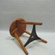 Massive workshop stool made of beech wood and metal - Mid Century