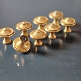 8 patinated brass furniture knobs