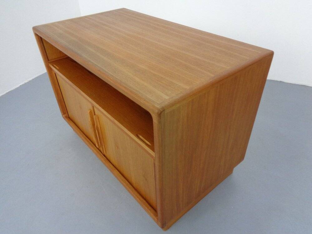 Small Teak Tambour Media Sideboard from Dyrlund, 1970s