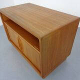 Small Teak Tambour Media Sideboard from Dyrlund, 1970s