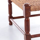 Vintage Brutalist stool or footstool made of jute rope, 1960s