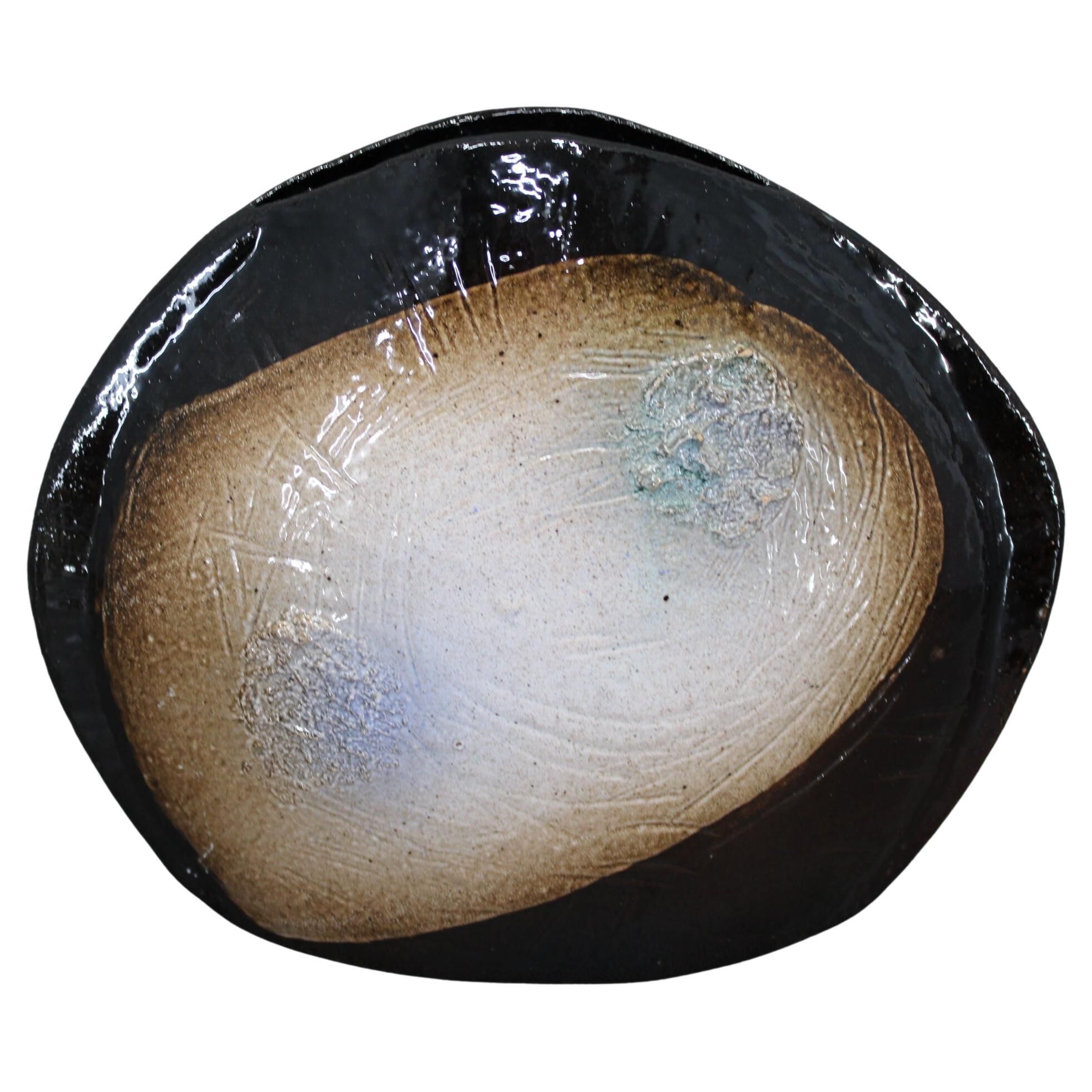 Brutalist ceramic art vase, Czechoslovakia, 1970s