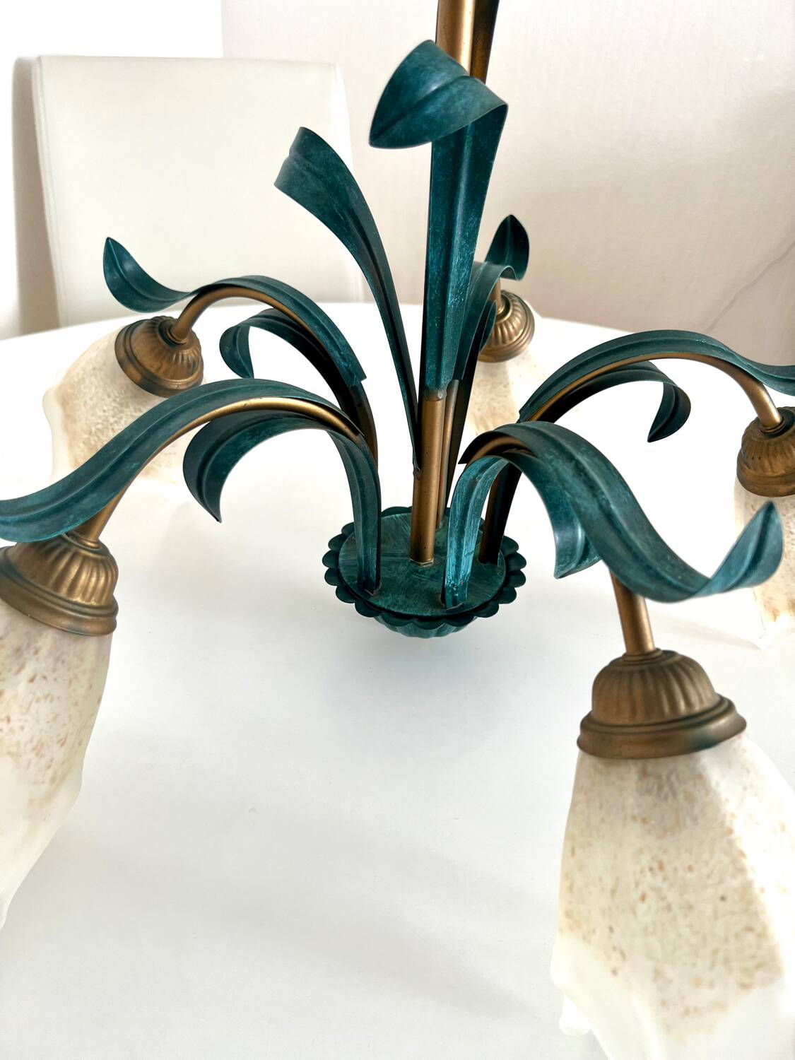 Glass and Metal Chandelier