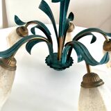 Glass and Metal Chandelier