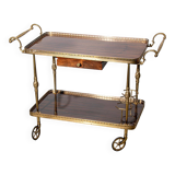 Desserte en acajou et laiton vers 1950