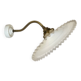 Vintage "swan neck" opaline wall light signed