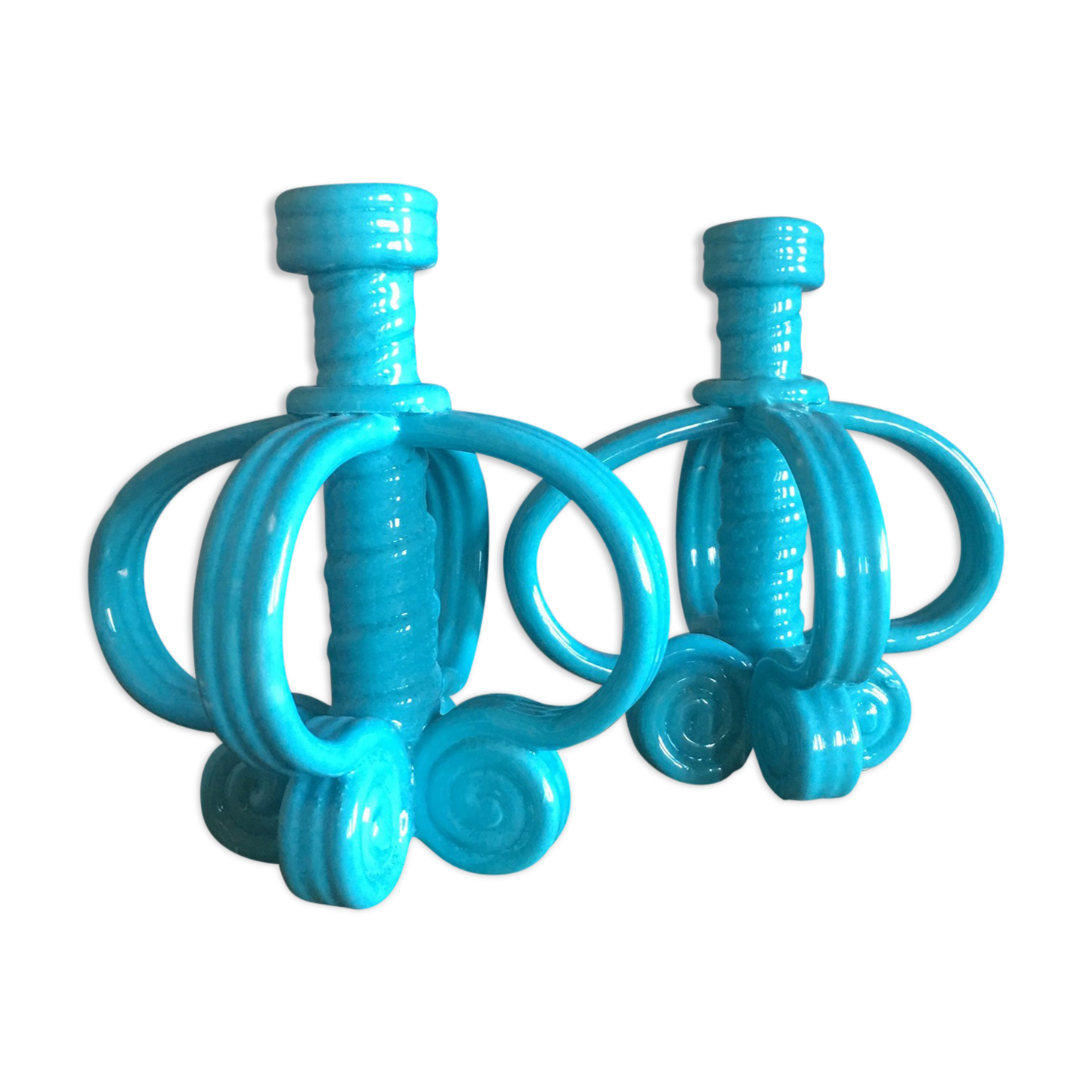 Pair of candlesticks vintage ceramic