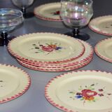 Eleven vintage plates in fine earthenware from Longchamp, Padua model.