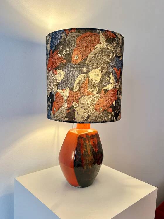 Lampe de table sans fil - convient pour le balcon ou la terrasse - fabriquée à partir d'un vase en céramique vintage de S. P. Gerz.