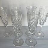 6 Saint Louis crystal champagne flutes