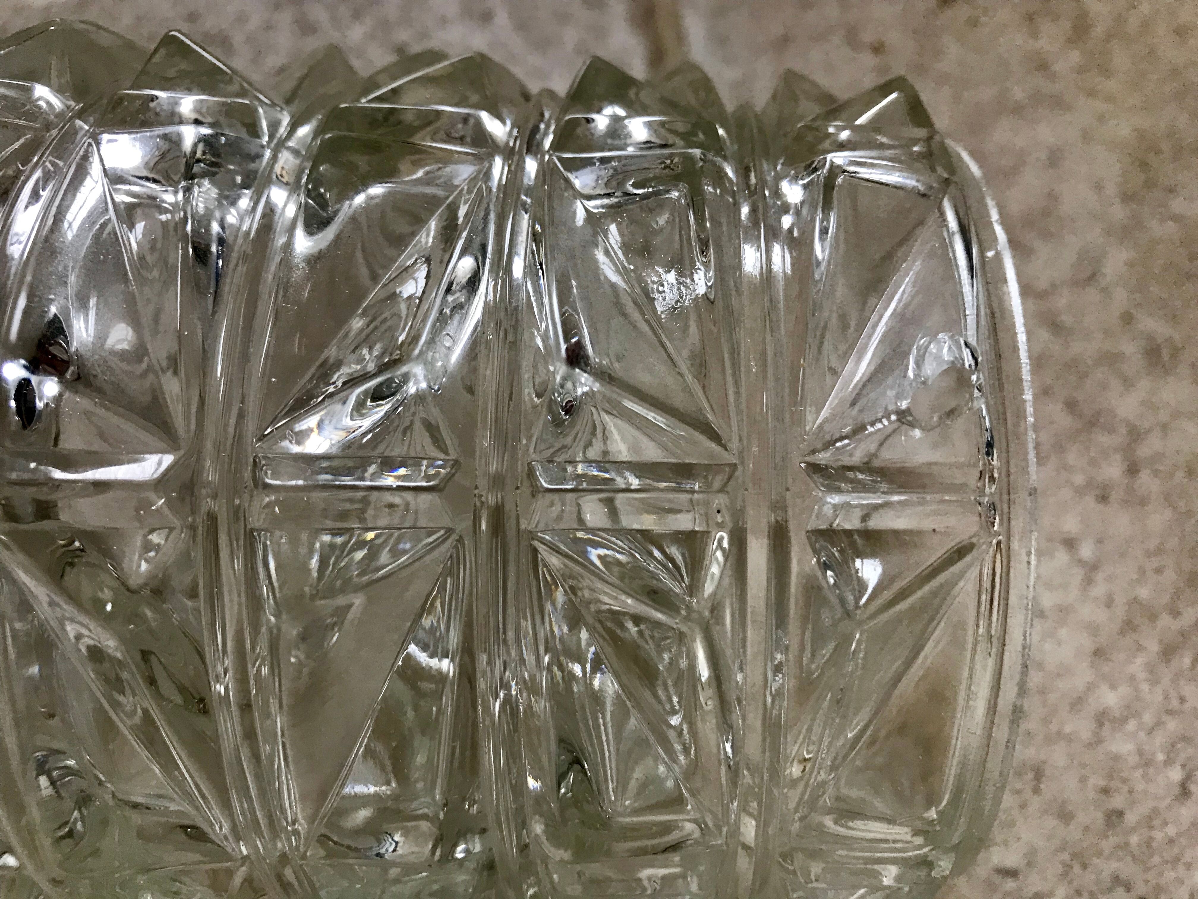 Glass-laiton chandelier circa 1950