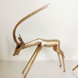Trio of brass antelopes