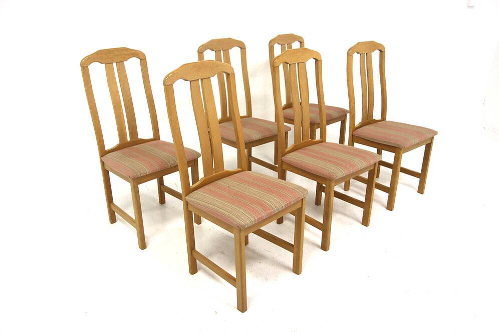 Set of 6 Scandinavian oak chairs, Sweden, 1990