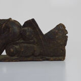 Piece of Indonesian wooden basrelief, chameleon. XIXth