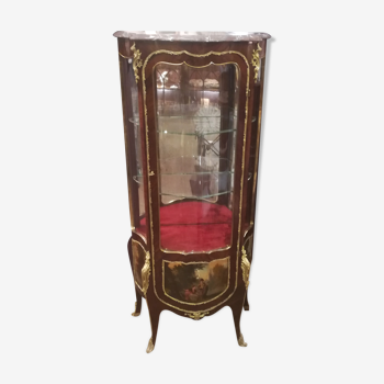 Vitrine galbée Napoléon III en palissandre et bronze