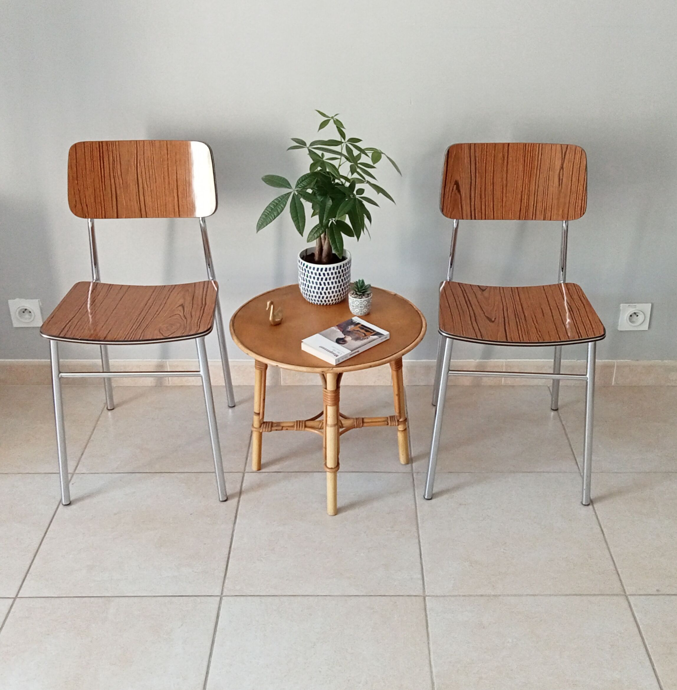 Pair of chairs in formica 60s