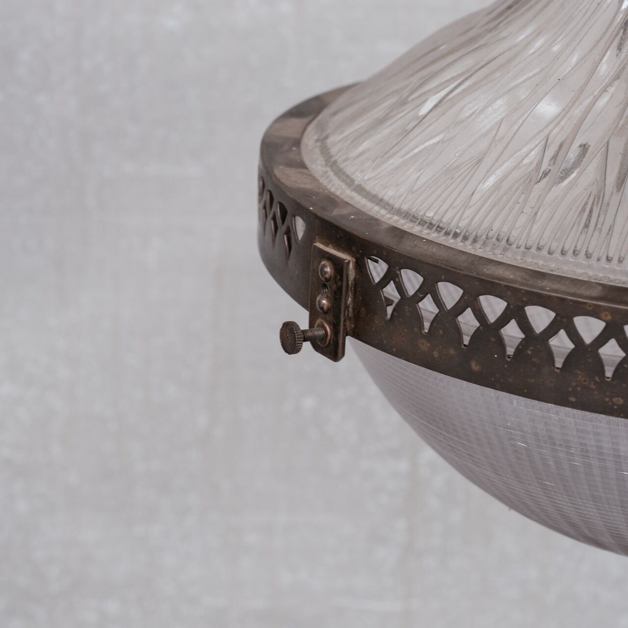 Antique french brass and glass pendant